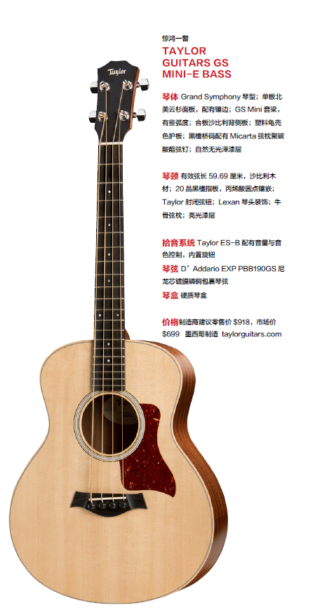[AG杂志]表现力强，弹奏简单，与众不同 |‘’ TaylorGS Mini-e Bass AG296